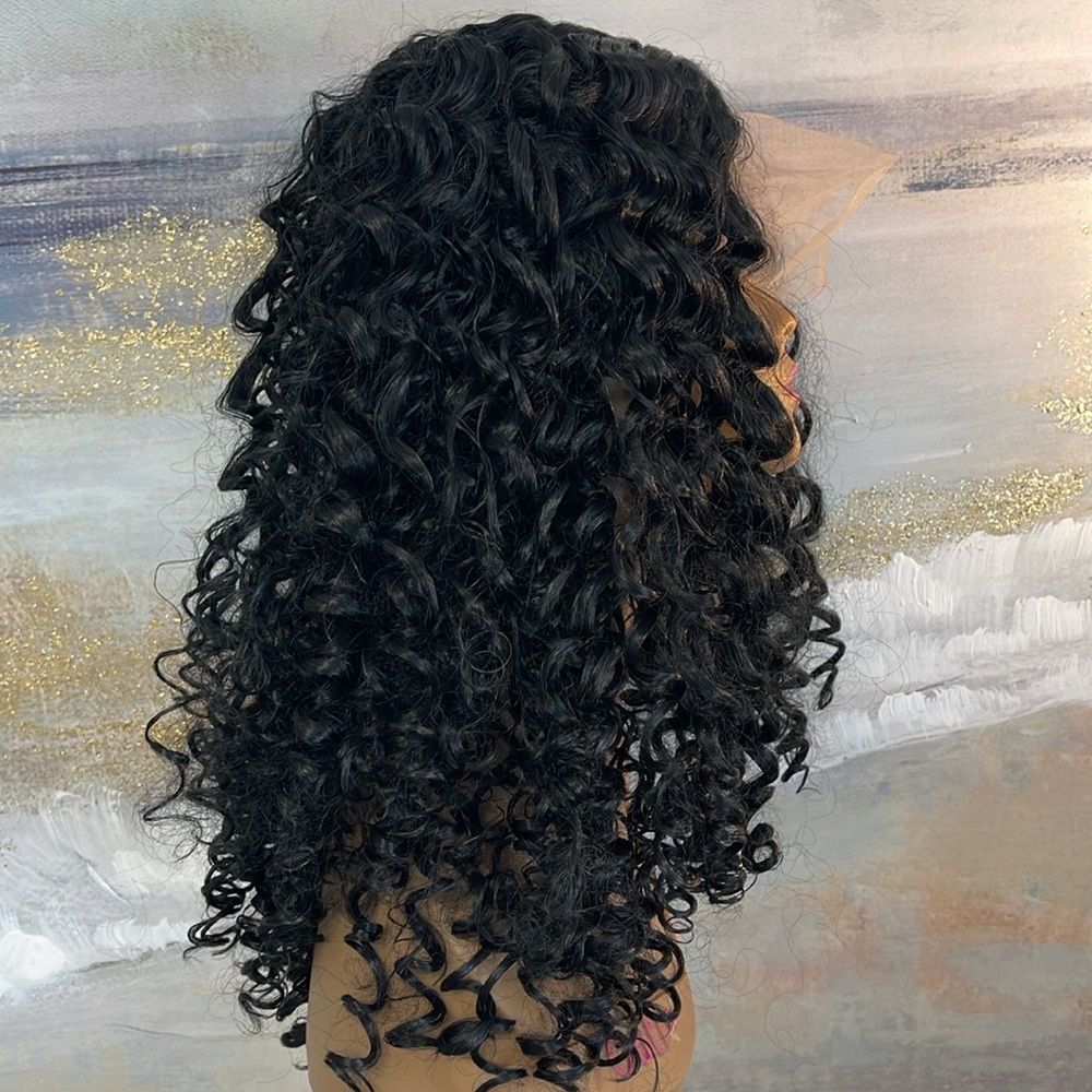 HAIR, 18-20” Water Wave Curls, Body Wave Lace front, Jet Black